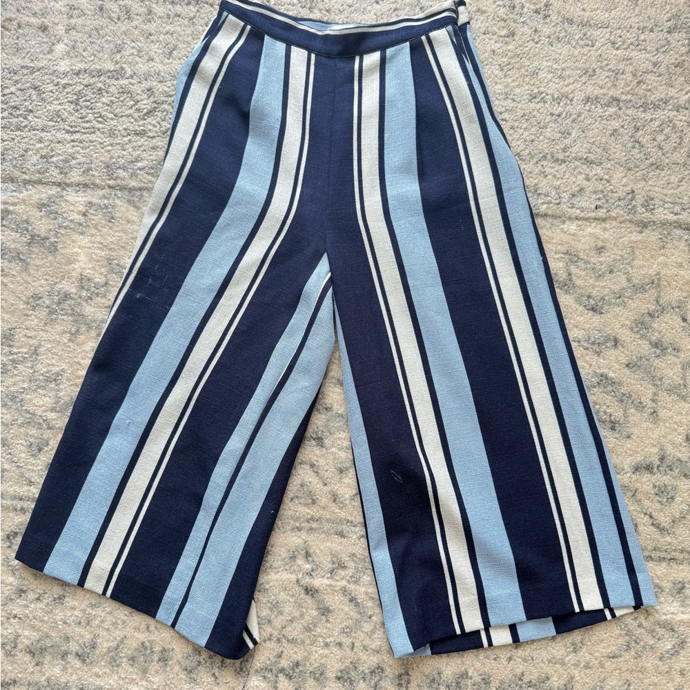 J.O.A. Navy and White Striped Trousers